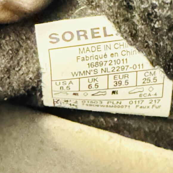 Sorel Boots Womens 8.5 Black Waterproof Faux Fur Lace Up Carnival Winter Snow - Picture 12 of 13